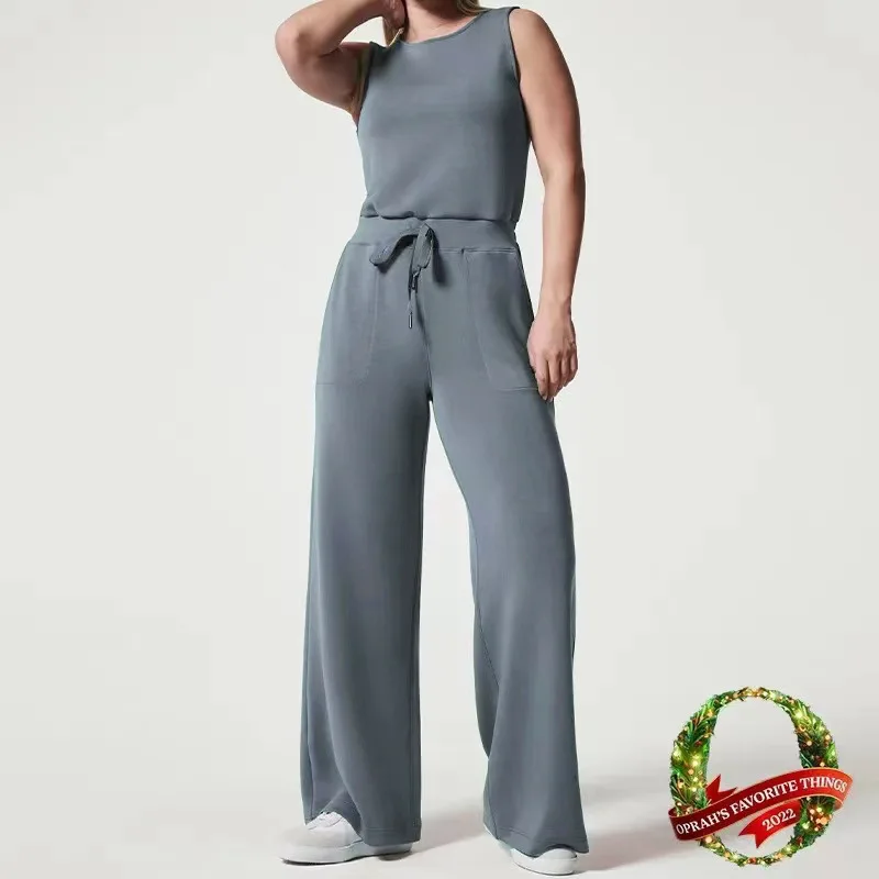 Bodysuit Jumpsuit Women 2024 Spring and Summer New Versatile Fashion Slim Casual Women's Sleeveless Solid Long Pants Jump Suits women s elegant jumpsuit 2024 spring fashion trend solid color round neck sleeveless high waist lace up straight tube jumpsuit