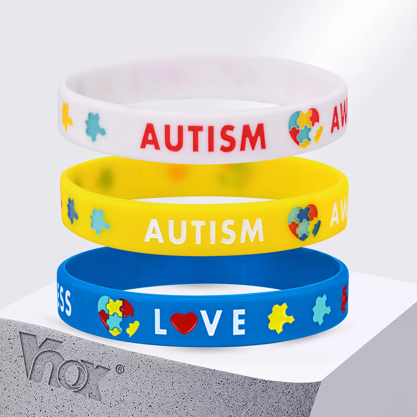 ZKXXJ Braccialetto In Silicone Per La Consapevolezza Dell'Autismo – Mamma E Papà, Arcobaleno