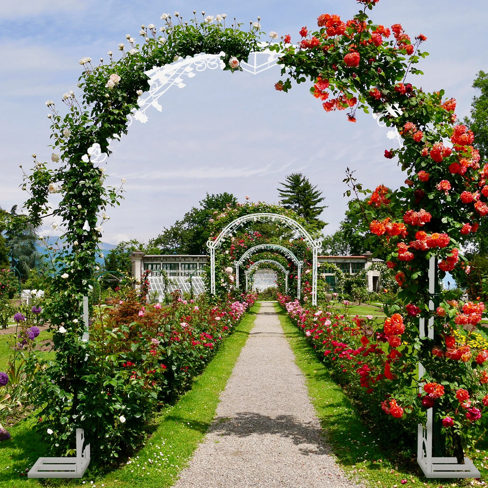Large White Wedding Arch Stand Backdrop Metal Rack Garden Trellis Pergola Stand
