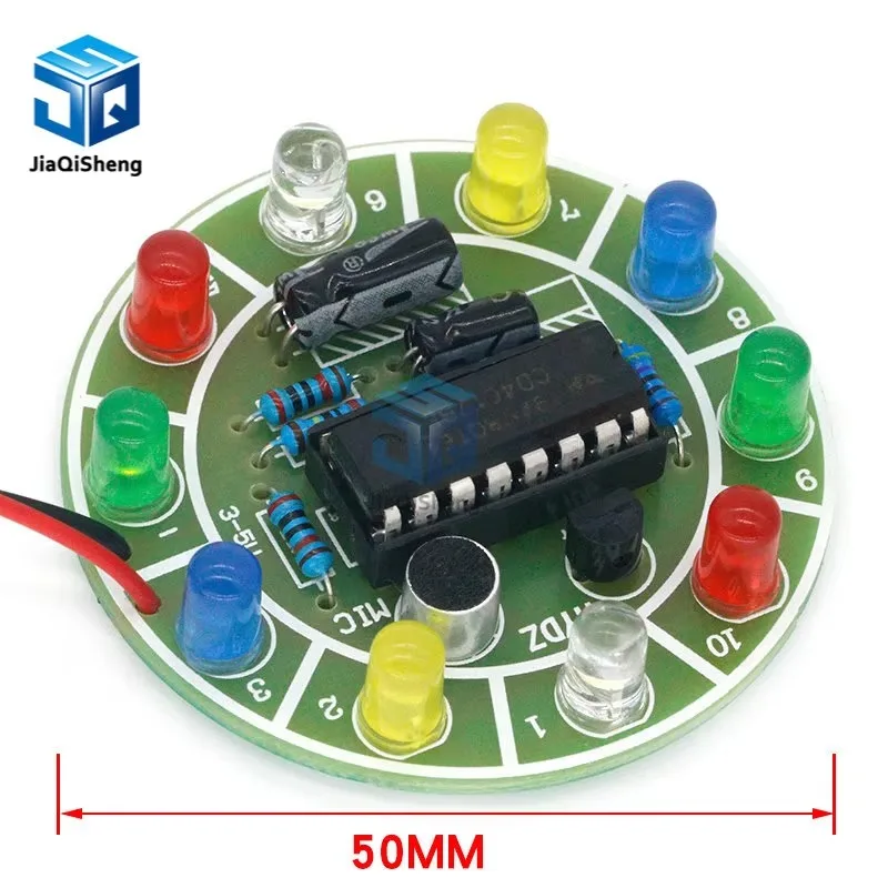 Fun-4017-Colorful-Voice-activated-Rotating-LED-Lights-Circuit-Board ...