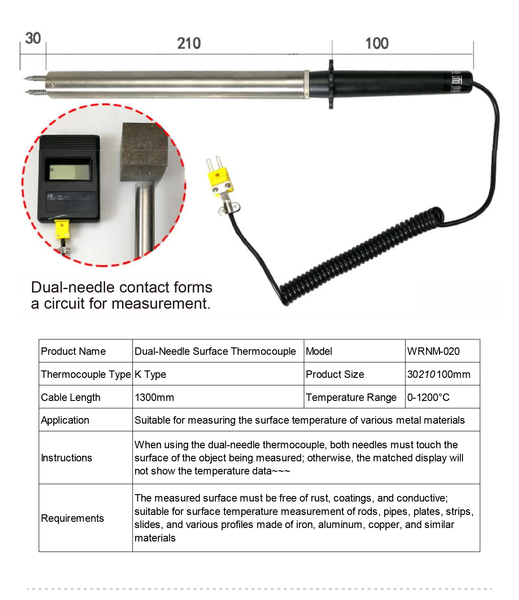 TM902C Handheld Digital Temperature Meter K Type Thermocouple Sensor for Liquid
