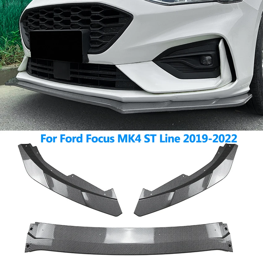 Auto Paraurti Anteriore Lip Splitter Spoile Spoiler Guard Accessori Auto In Fibra Di Carbonio Per Ford Focus Mk4 St Line 2019-2022