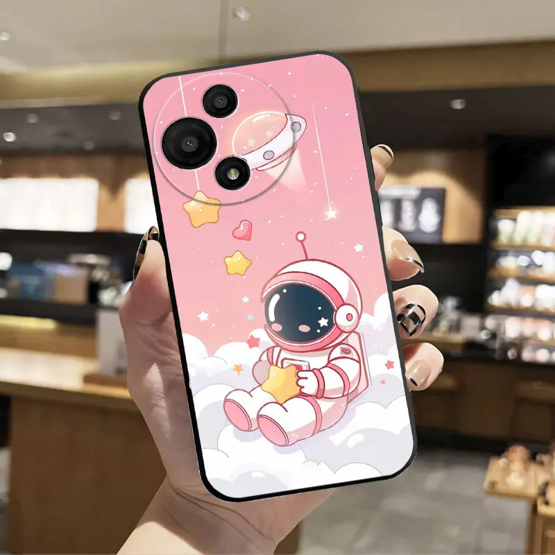 Fashion Print Black Silicone Phone Case - Soft Protective Cover