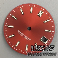 Premium 29mm Sunburst Green Luminous Watch Dial with Black, Pink, Gold Hand Set (Red silver)