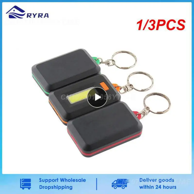 

1/3PCS Mini COB LED Keychain Flashlight Key Chain LED Emergency Light Battery Portable Lighting COB Keychain Flashlight
