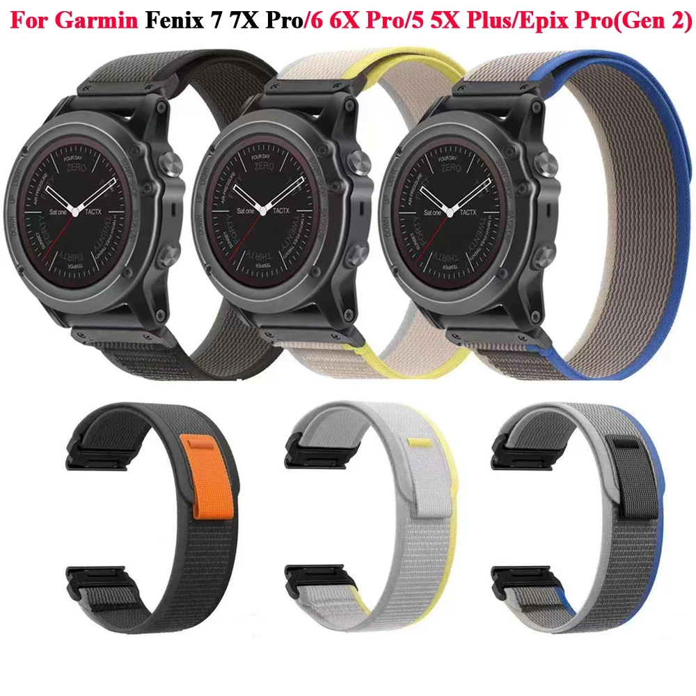 

Ремешок нейлоновый для Garmin Fenix 6X/6X Pro/Tactical X/955 Fenix 3/5/6/7 Epix Enduro 2, 22 мм 26 мм