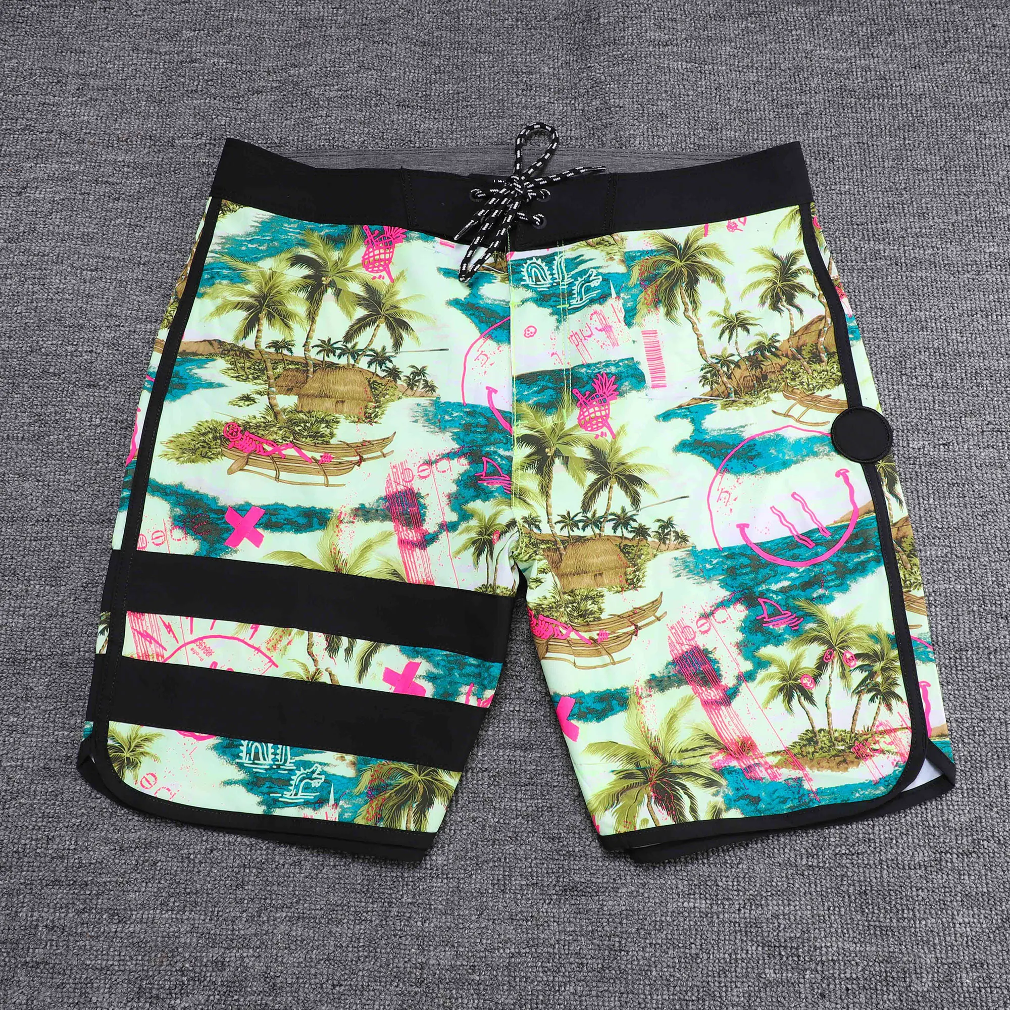 Men's Swim Trunks Beach Shorts Bermuda Spandex Quick dry Surf Boardshorts High Quality 4-way Stretch Waterproof Man Swimwear 3