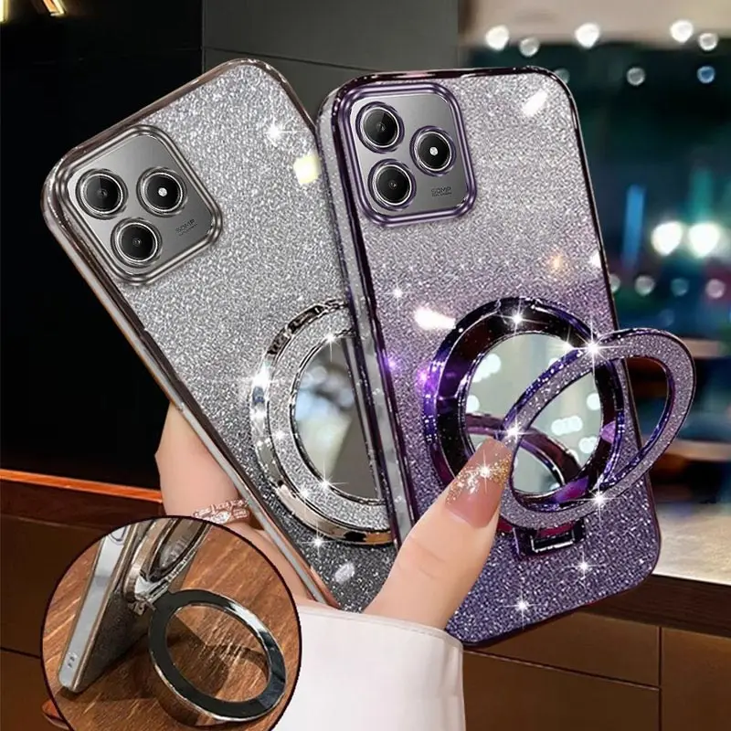 Elegant Plating Stand Lanyard Phone Case Cover