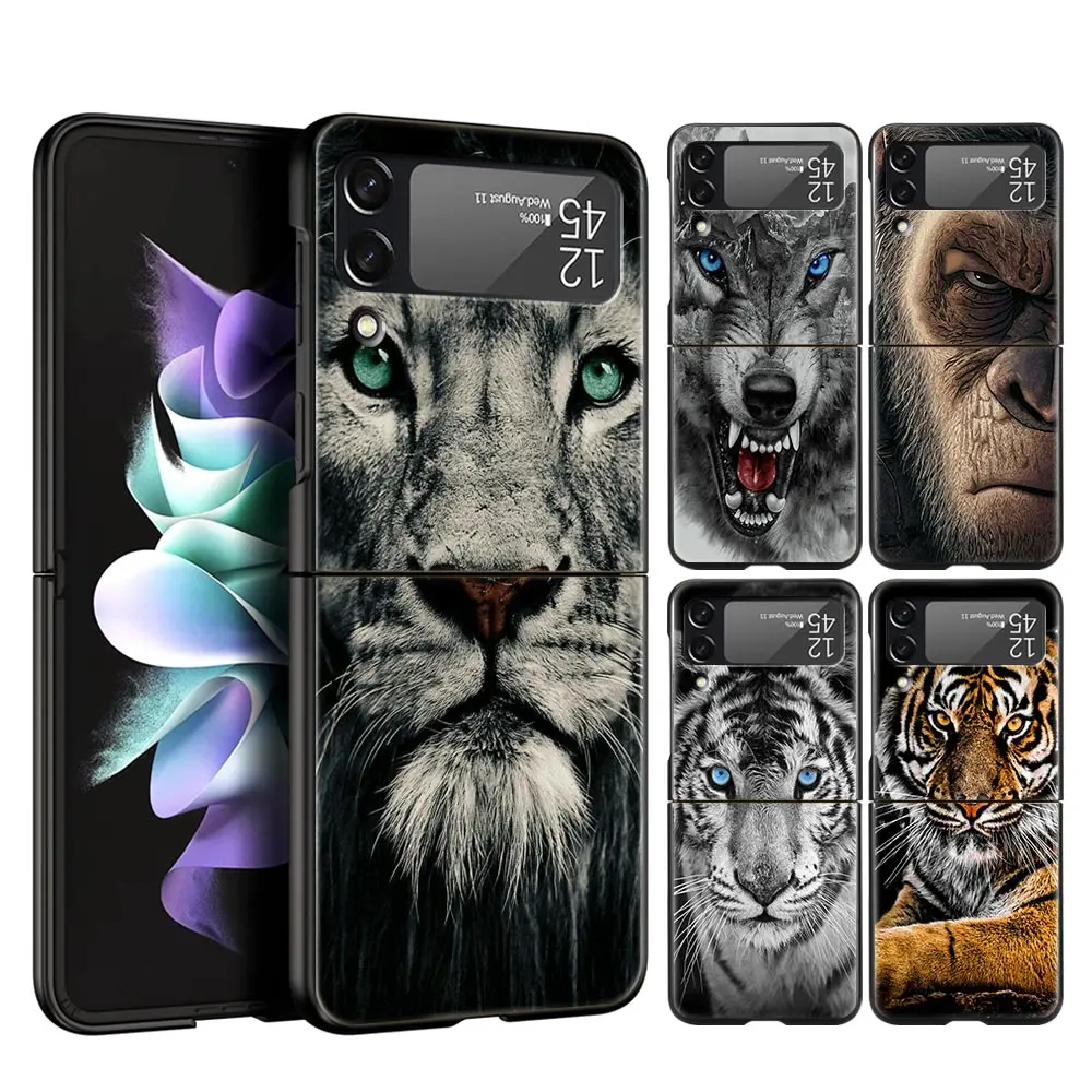 Lion Tiger King Animal Design Hard Cover Phone Case - Black