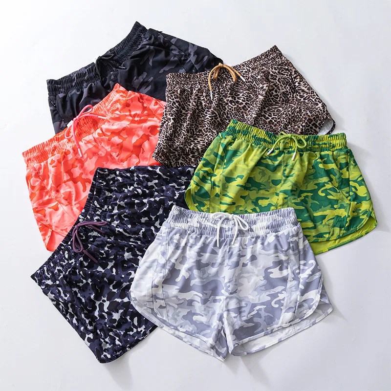 

Summer New LulK Shorts Female Track That Camouflage Leopard Running Speed Dry Lining Leisure Yoga Speed Dry Rope