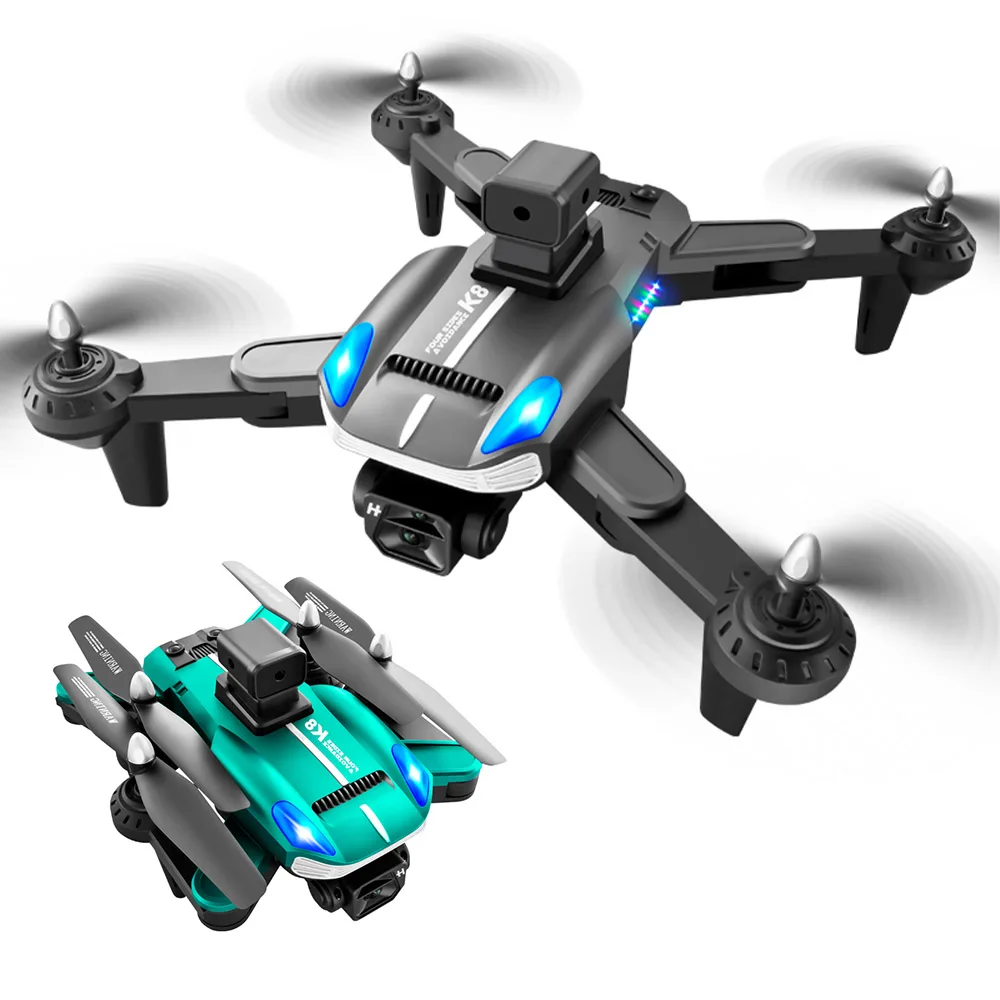 Obstacle Avoidance Drone with Quad Rotor Remote-Controlled Quadcopter Toy New K8 Professional Drone 4K HD Dual Camera ESC Camera 6