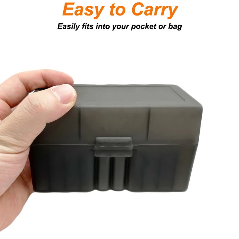 50 Rounds Flip-Top Rifle Ammo Box Tactical Rifle Cartridge Storage Case Ammo Can for 5.56x45/.17/.222/.223/204 Rug Caliber 6