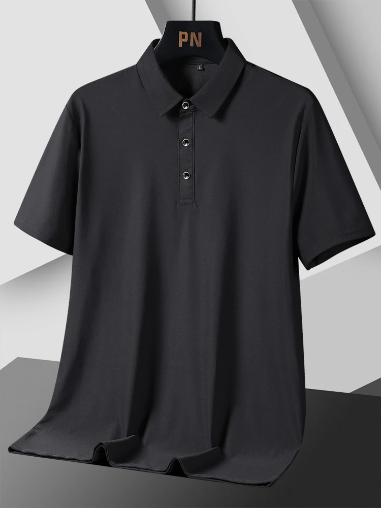 Summer Men Polo Shirts 2023 New Classic Short Sleeve Tee Breathable Cooling Quick Dry Nylon Polos Men Golf T-shirt Plus Size 8xl
