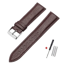 Premium Genuine Leather Watch Strap with Stainless Steel Pin Buckle - Slim Unisex Wrist Accessory - 10mm (Brown)