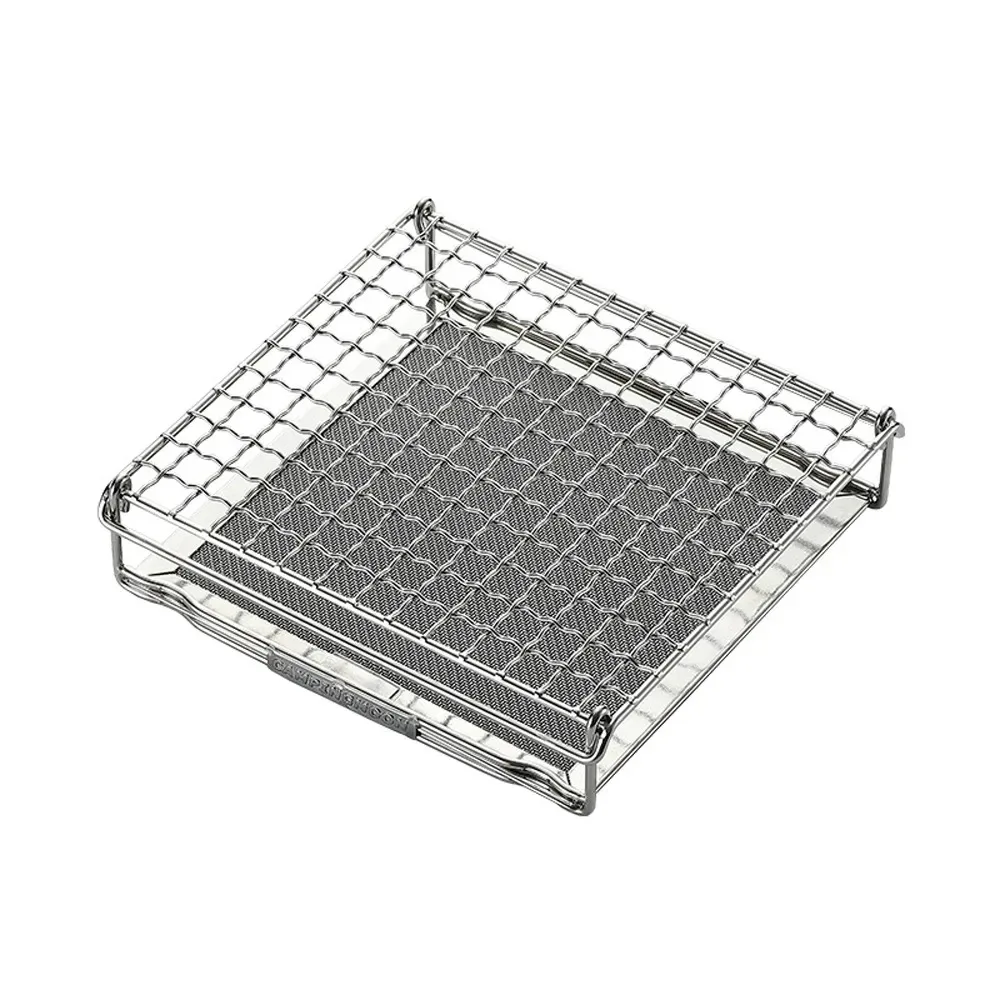 Grilling Basket CAMPINGMOON Camping Baking Net Foldable Furnace Grill Rack Portable StoveTop Grill Net Toast Baking Holder Heating Bracket