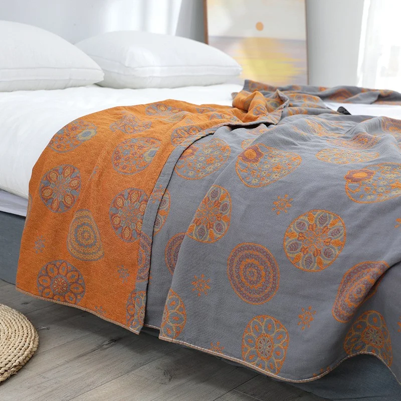Japanese Cotton Throw Blankets Bedspreads Jacquard Summer Students Thin