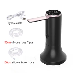 Rechargeable Foldable Electric Water Dispenser with Smart Pump (Black and Base)