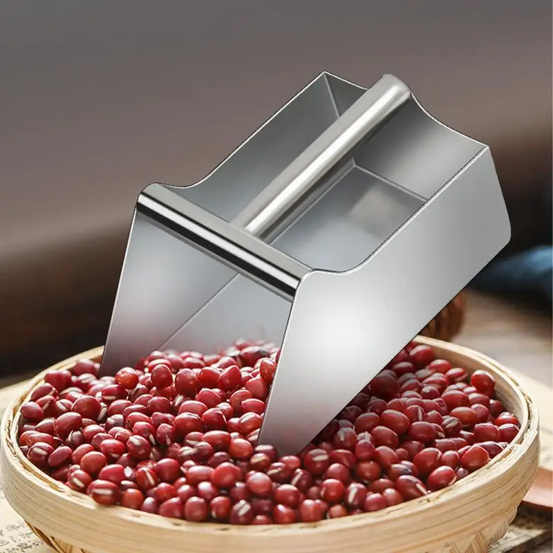 Stainless-Steel Ice Cube Scoop Bar Kitchen Spice Candy Flour Nut Scoop Spoon Dry Goods Shovel Party Kitchen Accessories