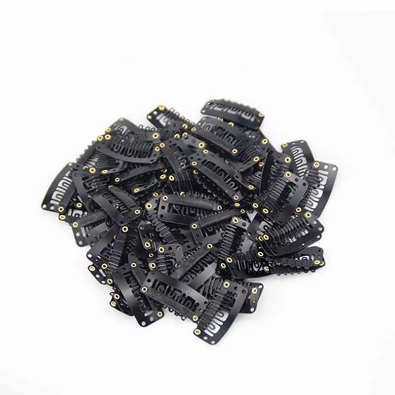 Hair Accessories Hair Clips 10 Pcs/set Black Hair Extension Clip U Shape Weave Toupee Wig 6 Teeth Snap-Comb Clips Styling Tools 32mm 4 Color Hat Fixing Tool