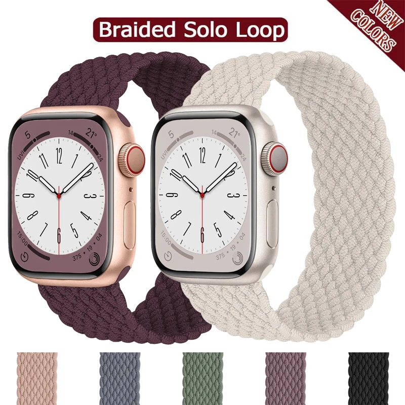 

Braided Strap For Apple Watch Band 44mm 45mm 49mm 40mm 41mm 38mm 42mm Accessories Bracelet iWatch Ultra series 9 7 SE 6 8 Strap
