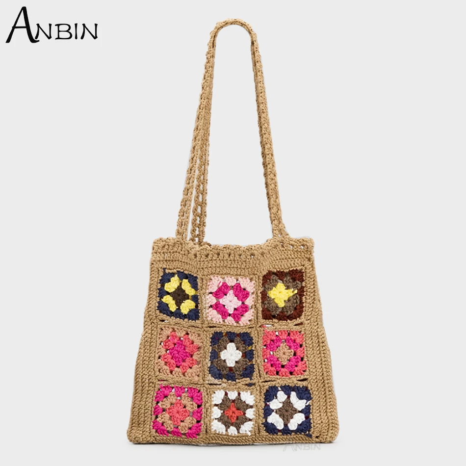 Bohemain Bolsos de ganchillo para mujer, bandoleras femeninas gran tamaño, bolsos de mano informales tejidos a mano, monedero de playa de verano| - AliExpress