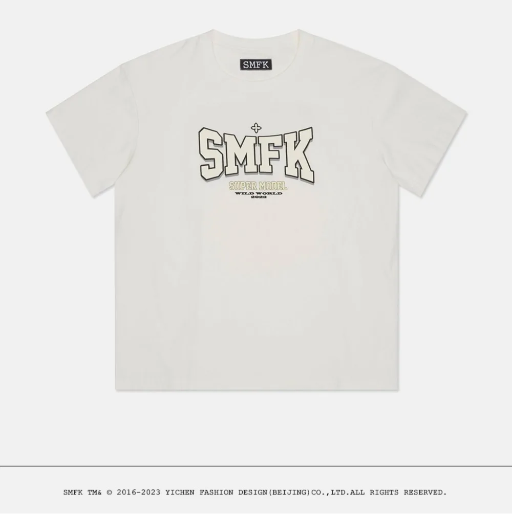 SMFK トップス SMFK T-Shirt Vintage Street Hip Hop Short Sleeve for Women's