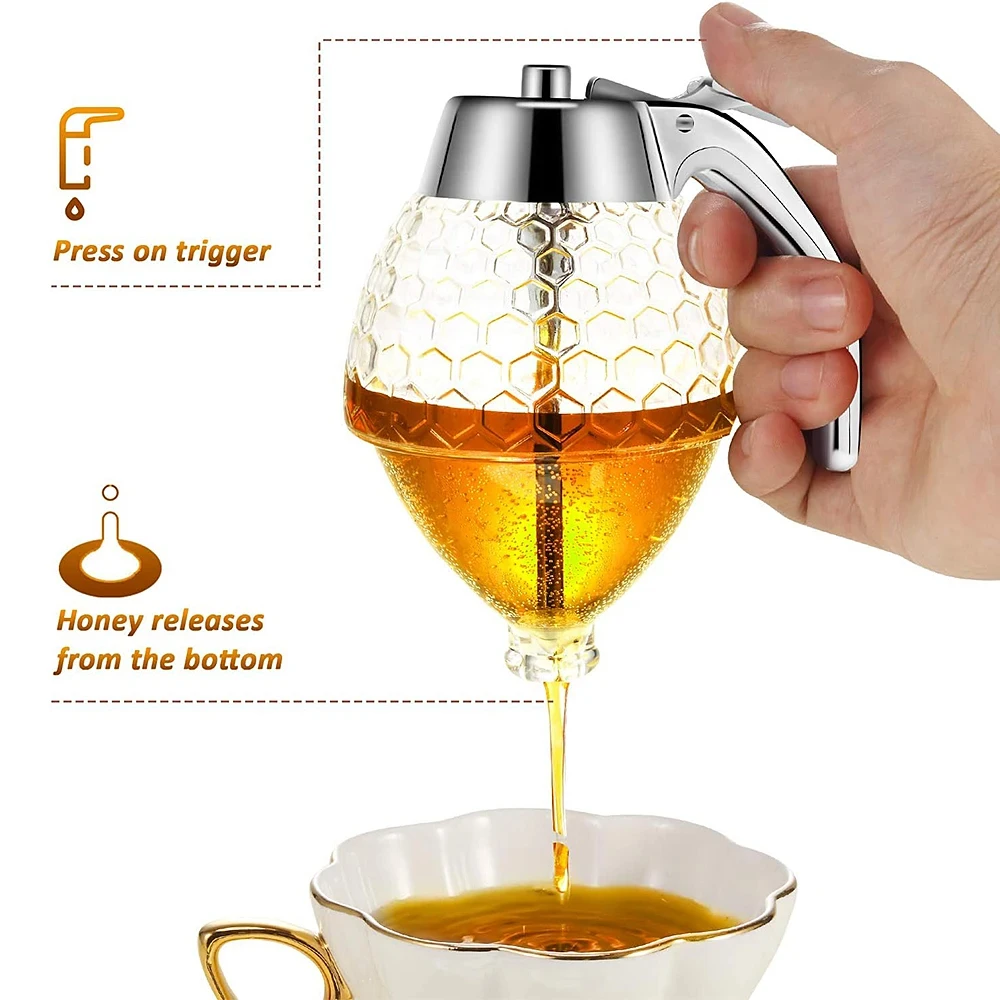 Condiment squeeze bottle 200ml honey jar container bee drip dispenser kettle storage pot