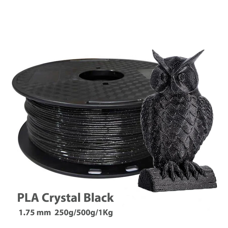 1.75Mm 250G ,500G Pla Crystal Black, Grey 3D Printer Filament Sparkle Shining 3D Printing Material Filamenti Di Pla Scintillanti