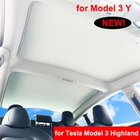 Sun Shades For Tesla Model 3+ Highland 2024 Model Y 2023 Ice Cloth Buckle Sun Pare Glass Front Rear Sunroof Skylight Accessories 1