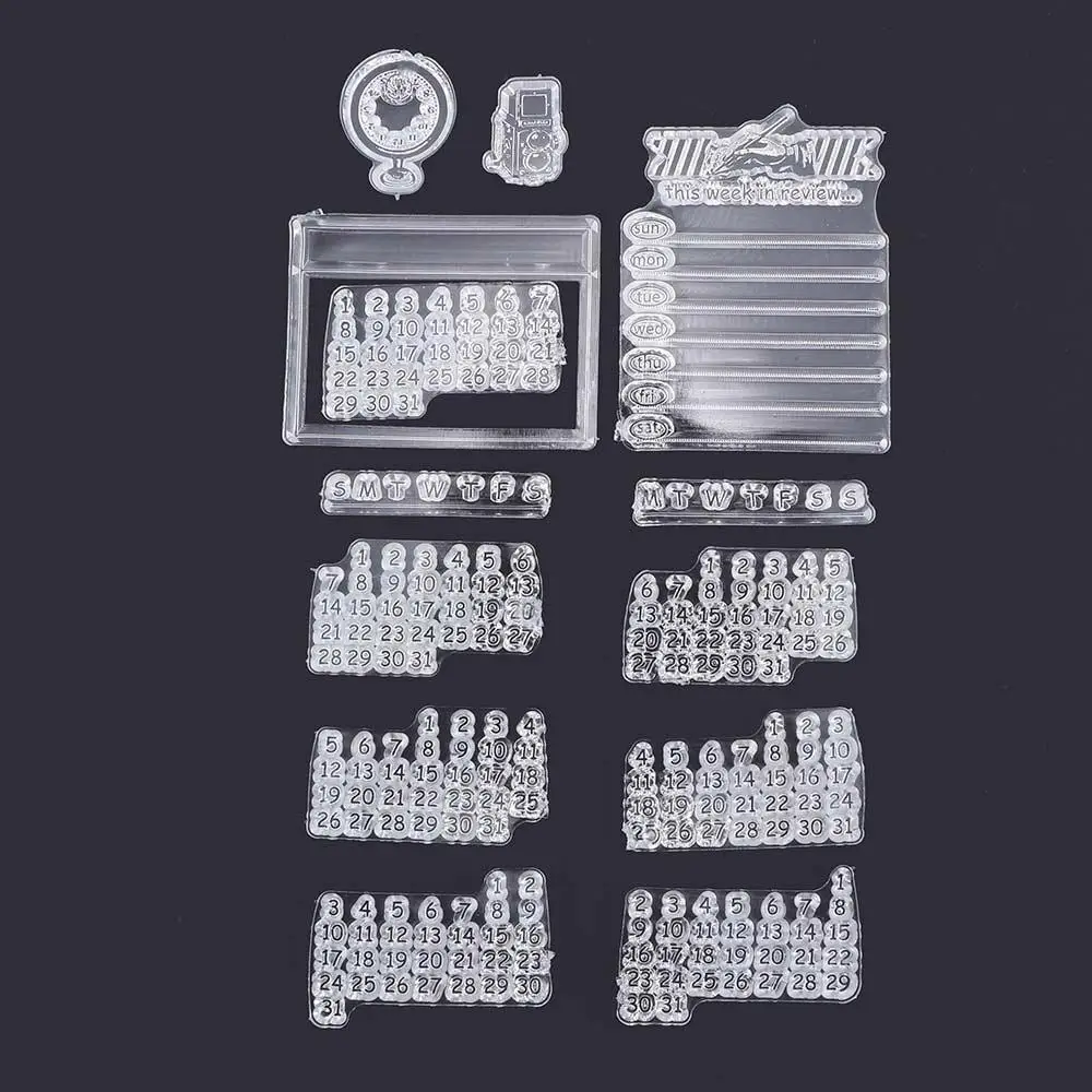 Calendar Handmade Decoration DIY Silicone Weekly Calendar Stamps Scrapbooking Clear Stamps Crapbooking Stamp