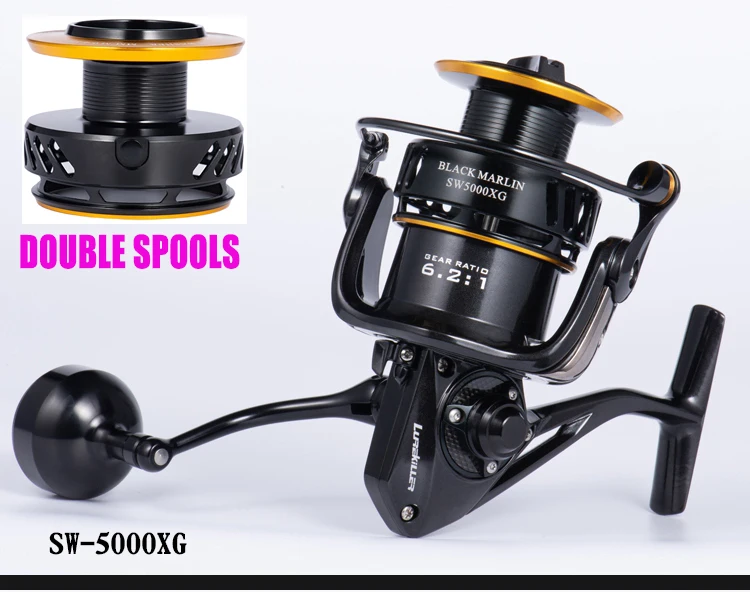 Lurekiller Double Spool Metal Spinning Reel Black Marlin  SW4000XG/SW5000XG/6000HG/10000HG 9+1BB 30KG Drag Saltwater Fishing Reel -  AliExpress