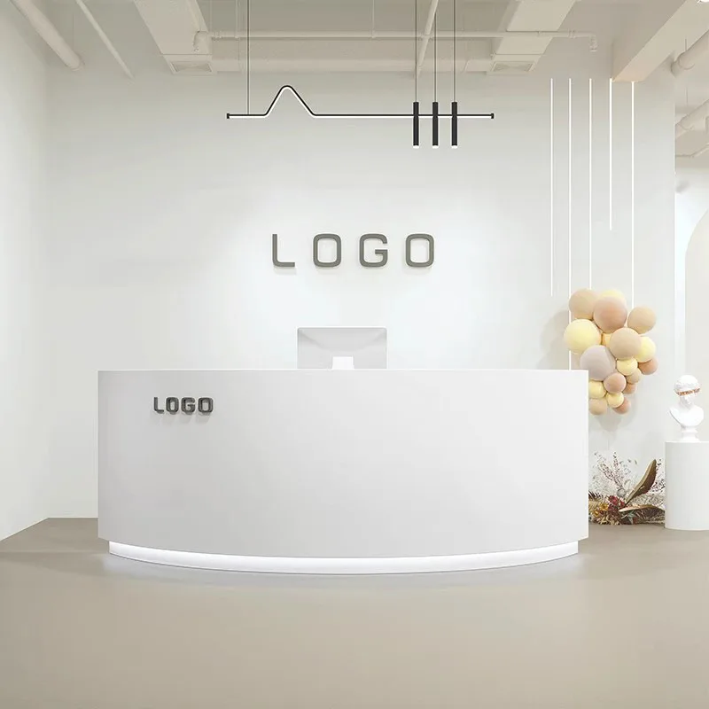 Executive White Reception Storage Banco Da Lavoro Gaming Corner Reception Service Scvania Per Camera Mobili Per Ufficio