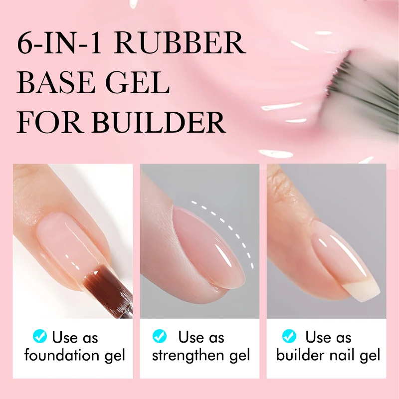 CHUNSHU 6 IN 1 Extension Gel 15ML Builder Nail Gel In A Bottle Semi Permanent Rubber Base Coat Self-leveling UV Construction Gel 2