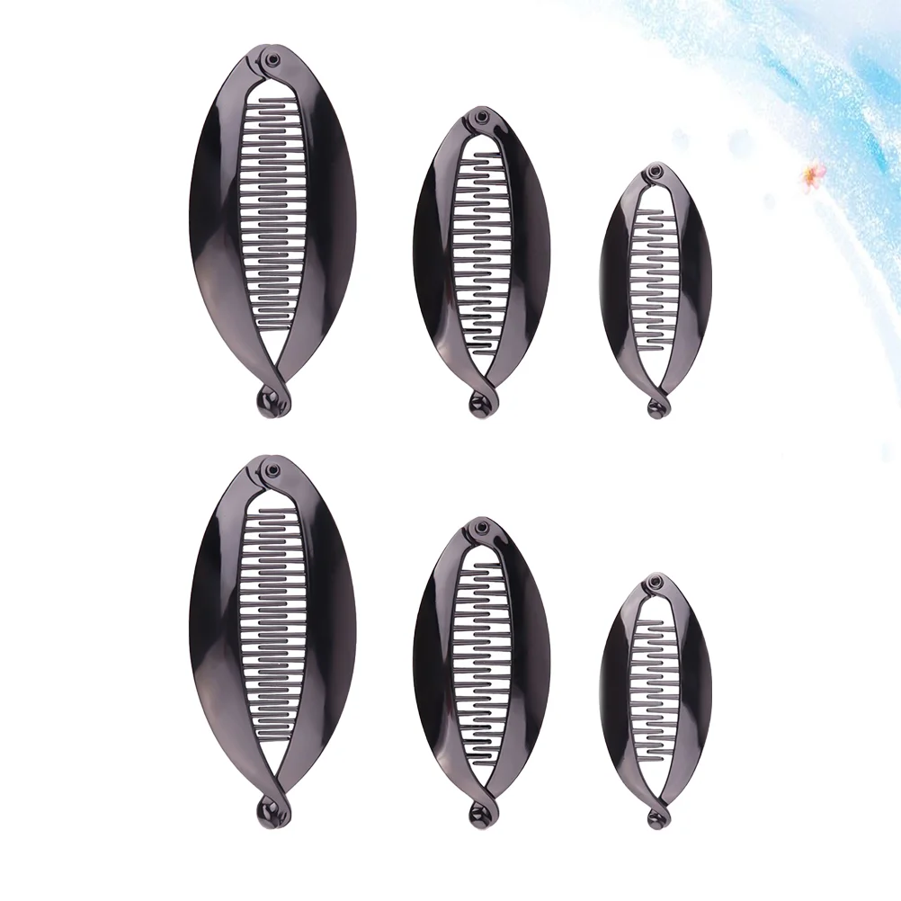 

6 Pcs Banana Barrettes Resin Hair Clips Banana Clip 80s Hair French Hair Pin Open Fish Shape Grips Clamp Banana Pin Hair