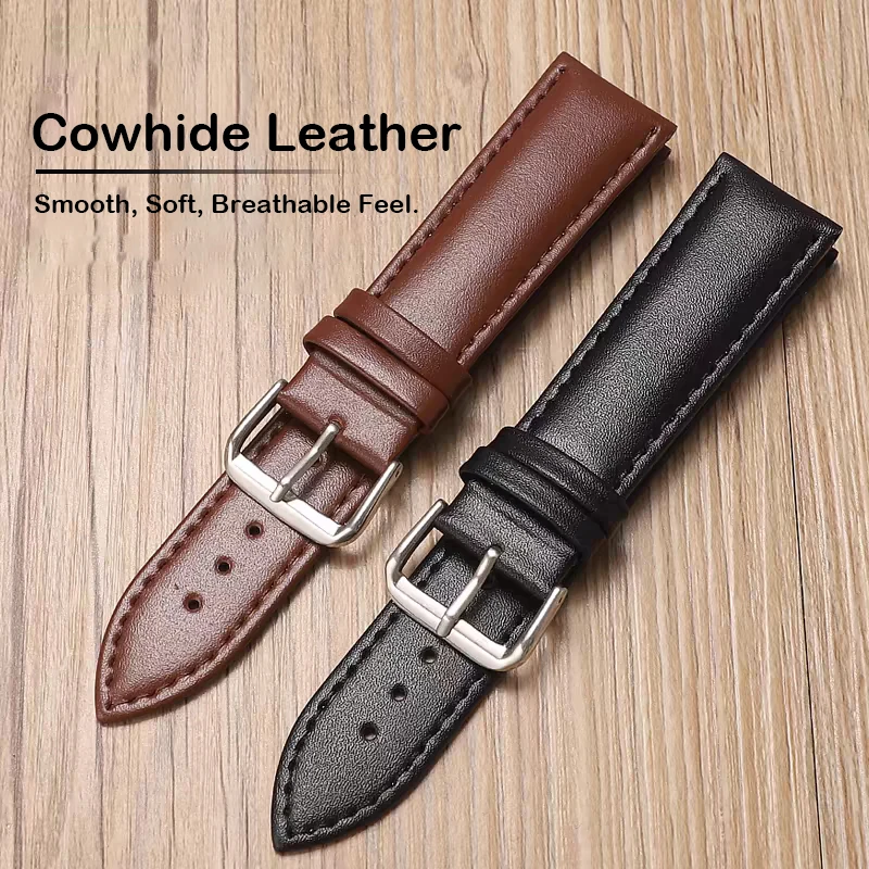 Elegant Soft Leather Watch Strap - Universal Luxury Accessory, Perfect Gift Choice