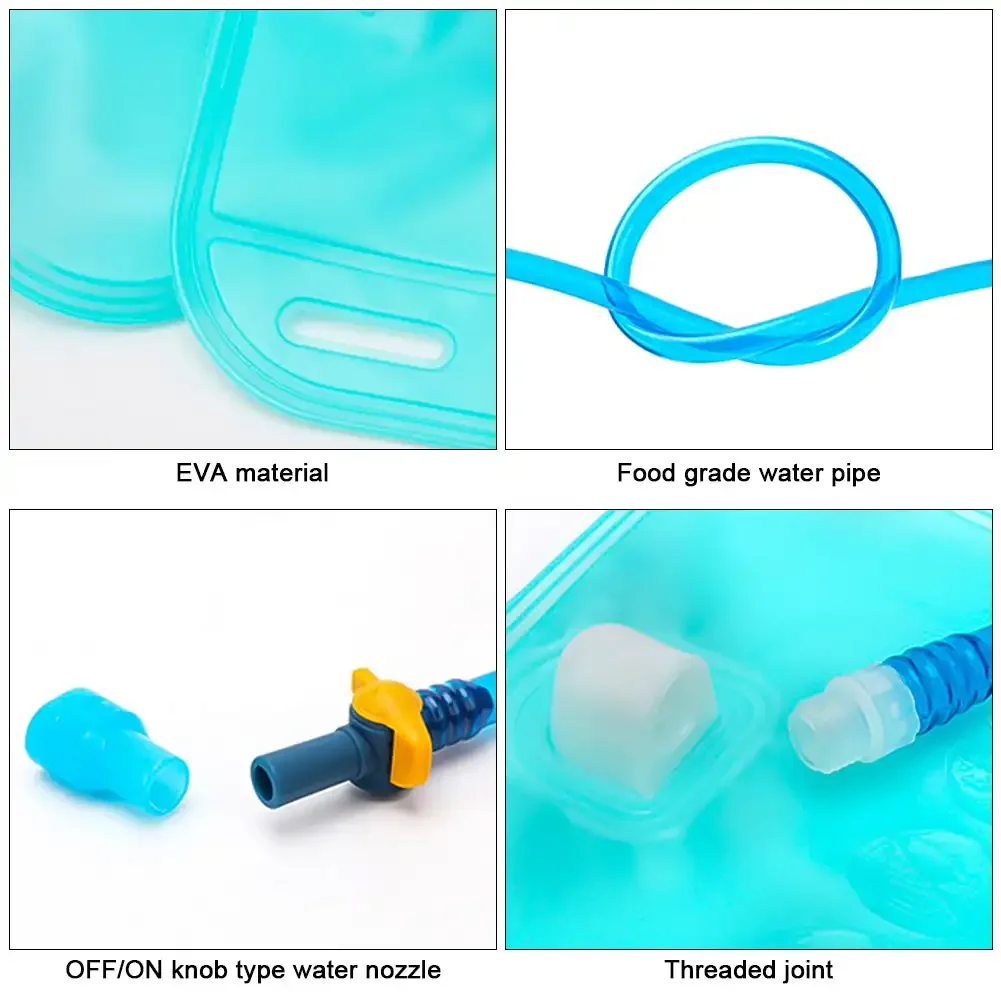 1/2L Folding Water Bag with Drinking Tube Sports Backpack Bicycle Riding Hydration Portable Food Grade Outdoor Camping Water Bag