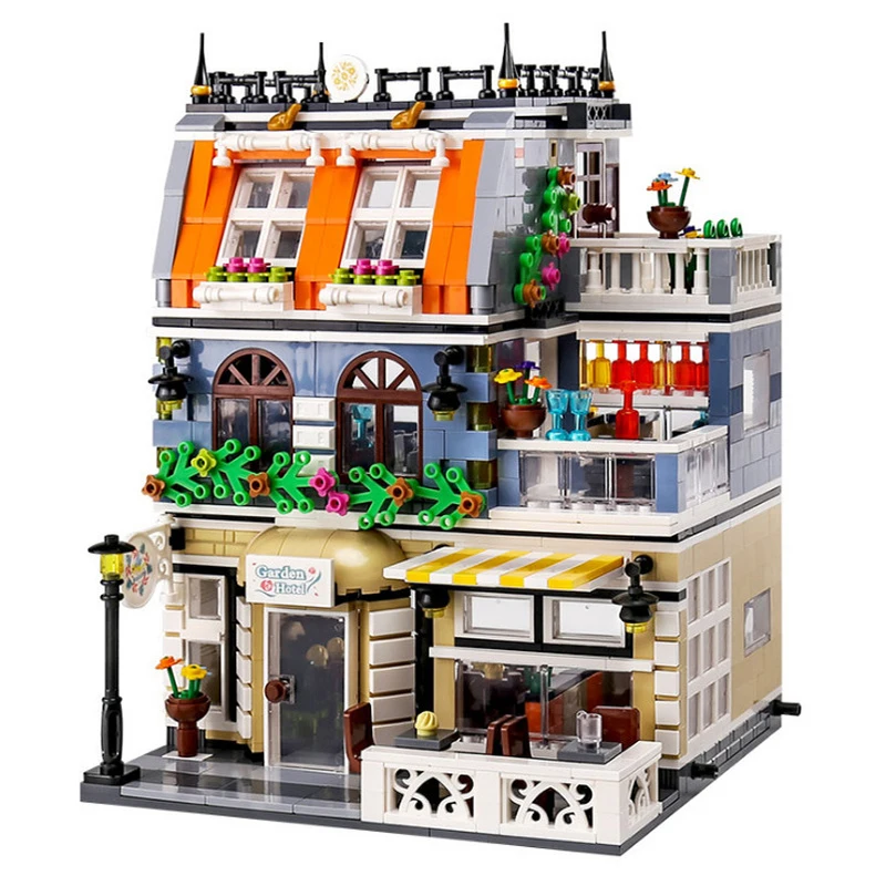 MOC QL0940 уличный вид сад гостиница Модульные строительные блоки 1316 шт. кирпичи