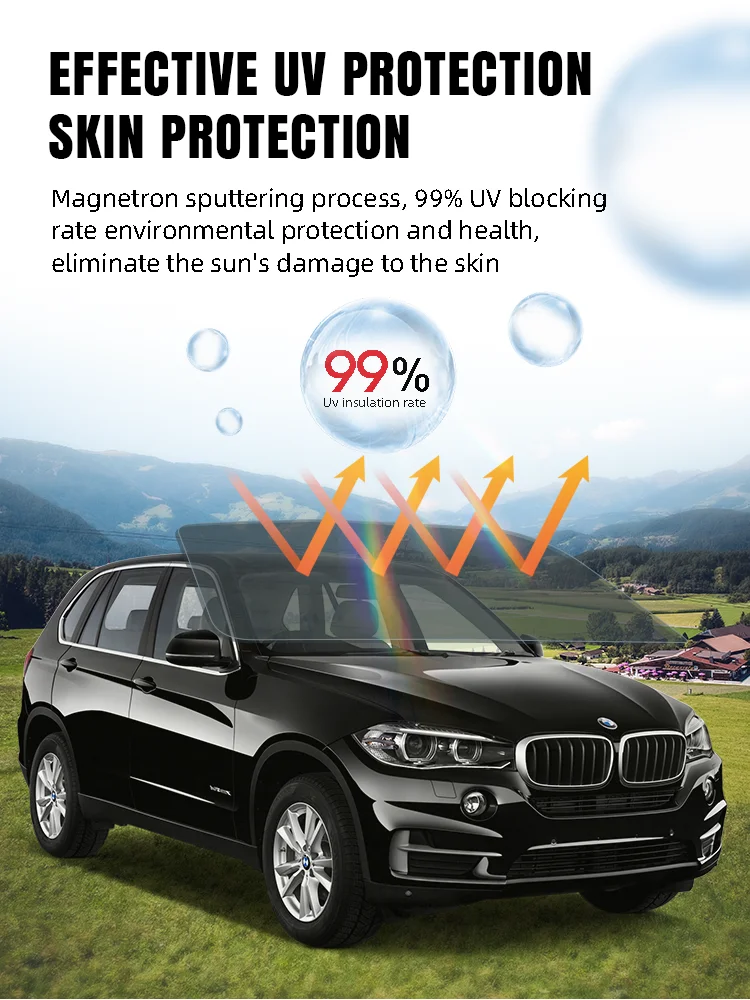 

50cmx5m Nano Ceramic Car Window Privacy Tint Film Auto Vinyl Anti Look Glass Sticker Foils Summer Solar UV Protector Films