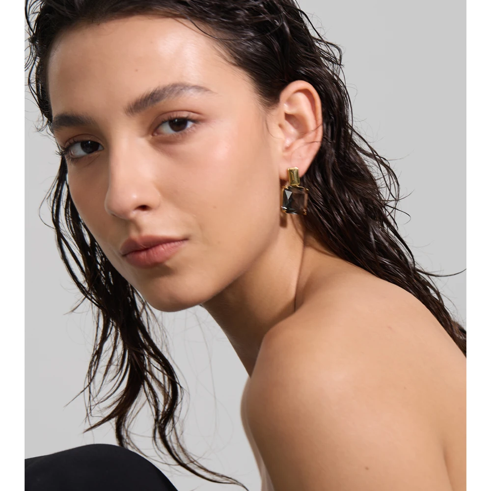 Yhpup Earrings Cubic Zirconia Drop High Quality Stainless Steel