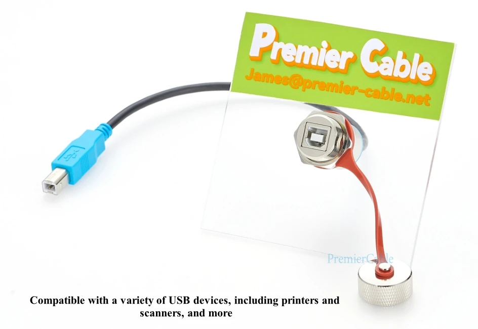 IP67 Wasserdichtes USB 2.0 Typ B Stecker-zu-Buchse Verlängerungskabel, Einbau-USB-B-Kabel für Drucker, CNC-Maschinen, Industrie – Detail 5