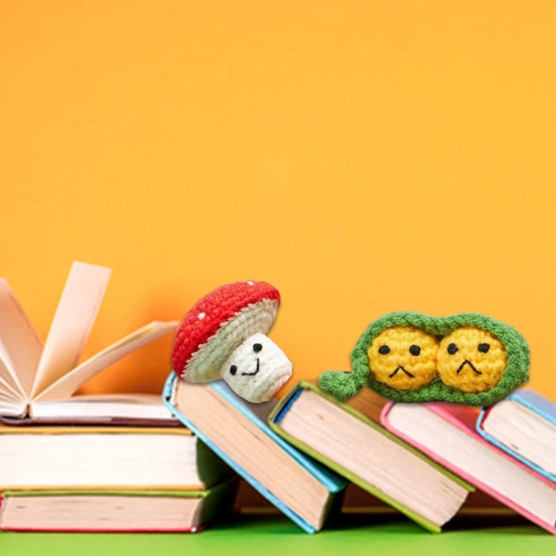 

Crochet Bookmarks Cartoon Vegetable Bookmarks Book Page Holder Book Page Divider Appreciation Gift for Teacher Reader Dropship