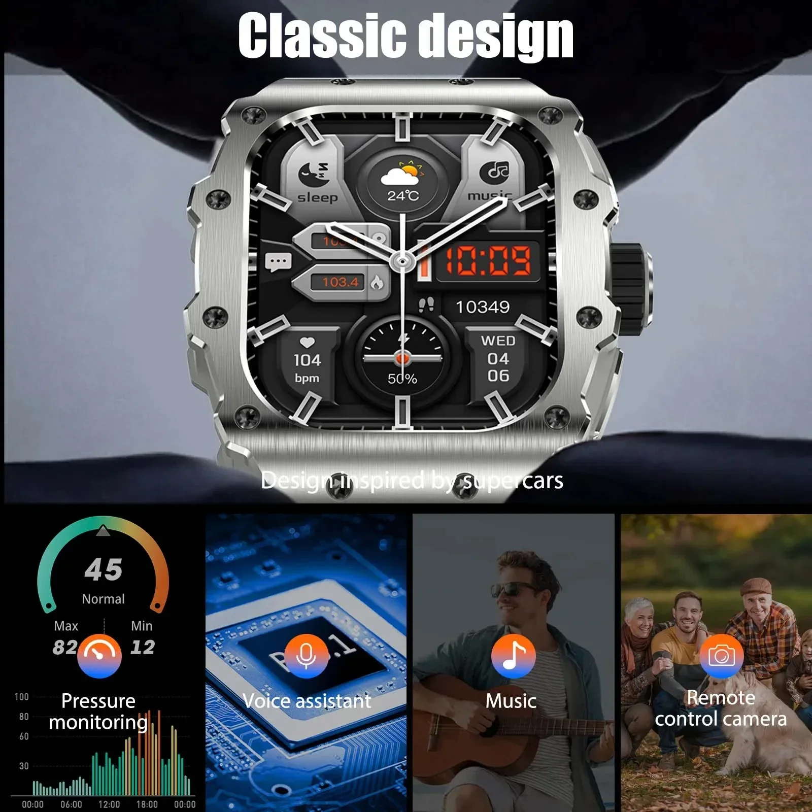  ũ M3  Ʈ ġ,  AMOLED ÿ ÷, IP68 ,  ȭ,  Ʈġ, 2.0 ġ, 2024 ǰ