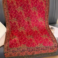 Роскошный брендовый осенний женский шарф, теплые зимние шарфы, дизайнерский женский шарф с принтом, хлопковые шарфы-палантины, 2023 — изображение 3