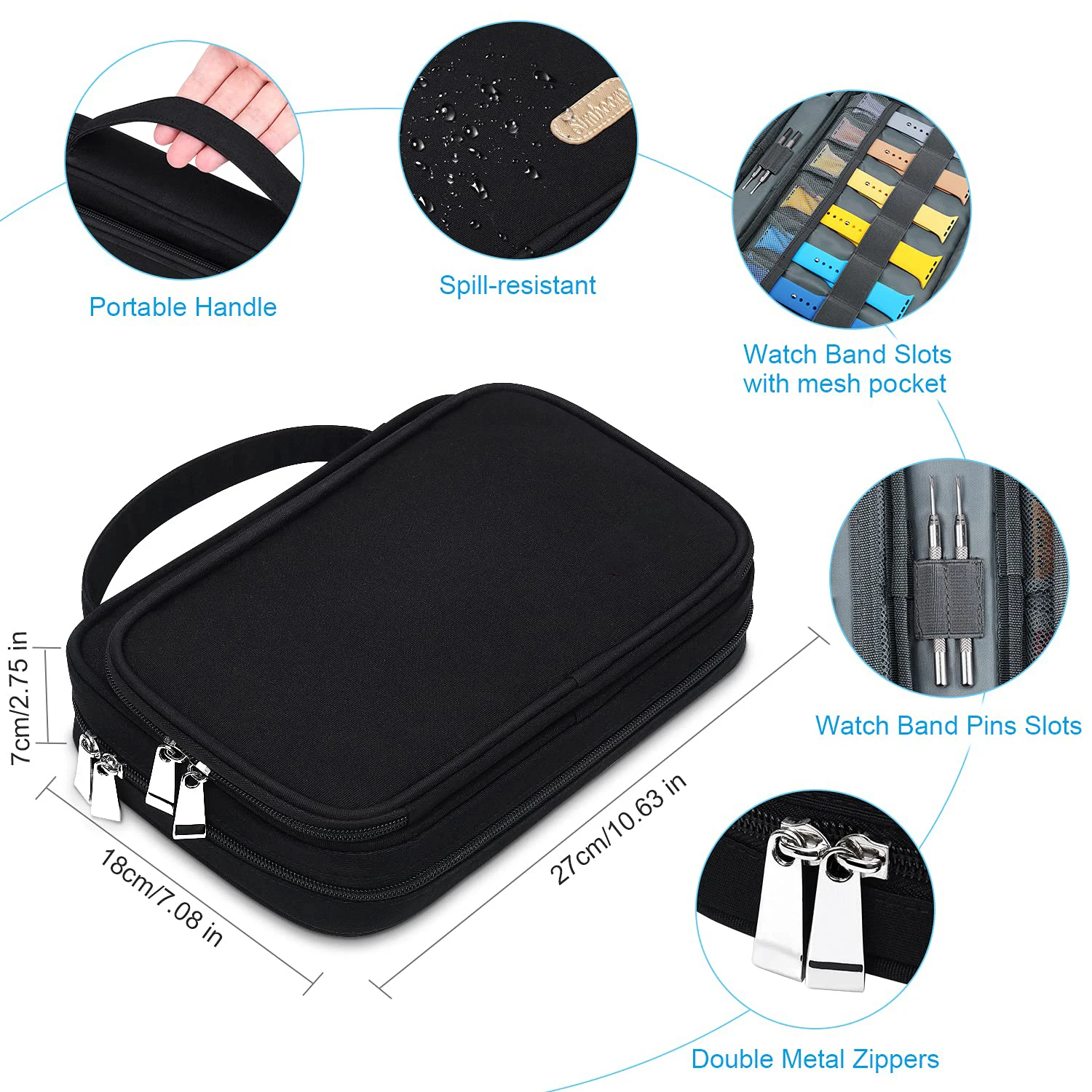 Watch Band Storage Box 36 Watch Band Organizer Compatible with Apple Bands and Other Accessories Durable Straps Case