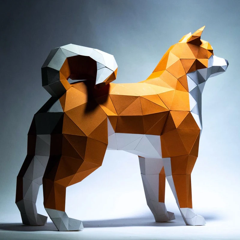 48cm Japanese Shiba Inu Paper Model Home Decor Room Ornaments Desk Decoration Papercraft 3D DIY Puzzles Hand Made Creative Toys 3d paper model,paper jigsaw puzzle