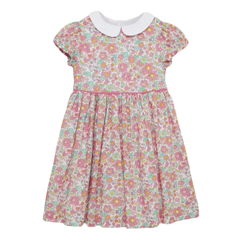 pon2pan2☆りりー Peter Pan Collar Floral Girl Dress - Momorii