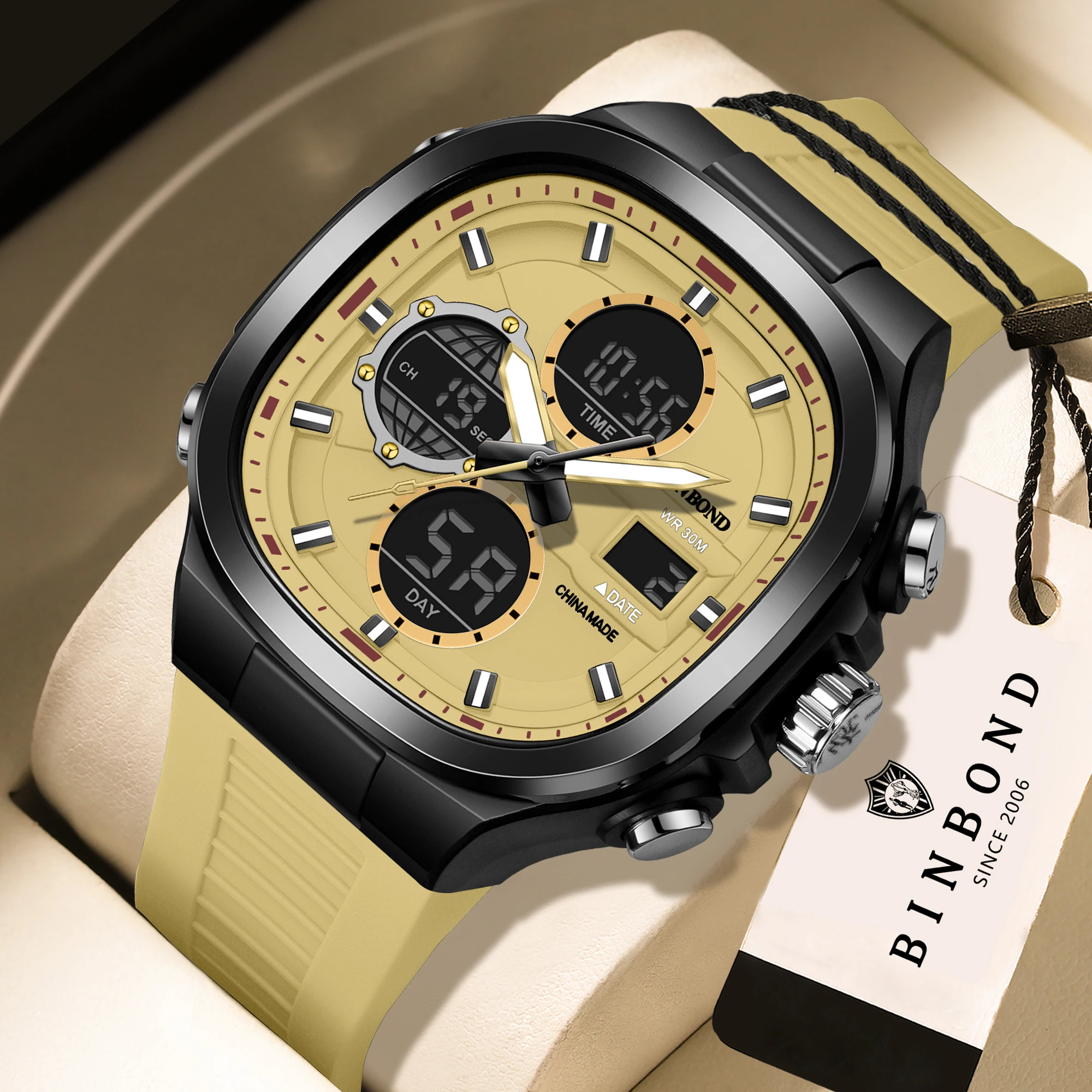 BINBOND Luxury Men's Chronograph Quartz Watch - Luminous & Waterproof