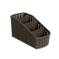 1pc Imitation Rattan Storage Basket Multi-grid Storage Box Desktop Cosmetics Box Creative Household Goods Storage Basket 6