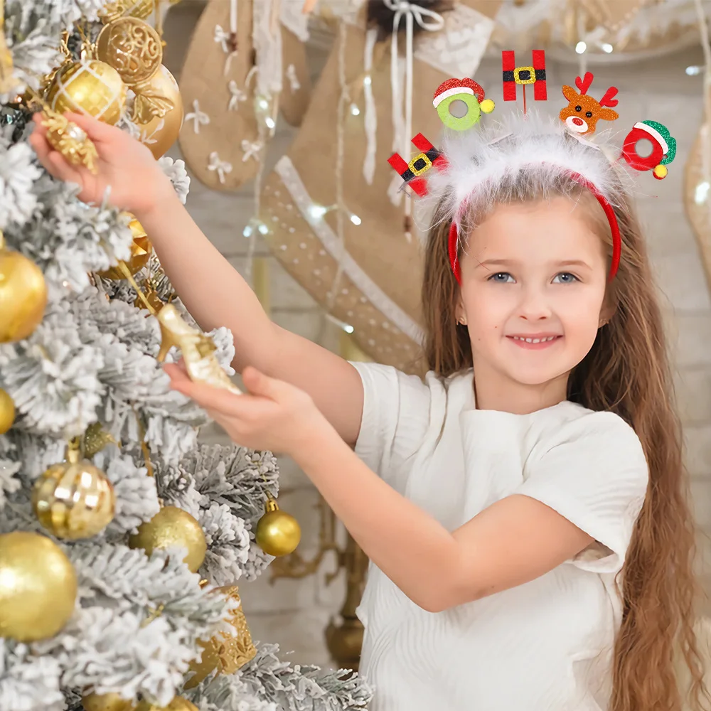 1Pcs Christmas Headbands Children Adult Hair Band Red Christmas Santa Claus Snowman Antlers Headband Xmas Decoration Girls Gifts