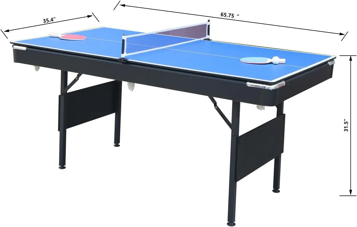 2025-hot3 in 1 Pool Ping Pong Dining Combo, 65.75in Foldable Billiard/Table Tennis, With Billiard and Tennis Paddles Accessories